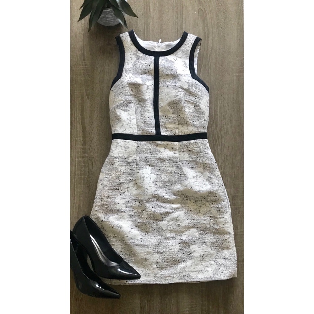 Winter H&M Tweed Floral Sheath A-Line Dress